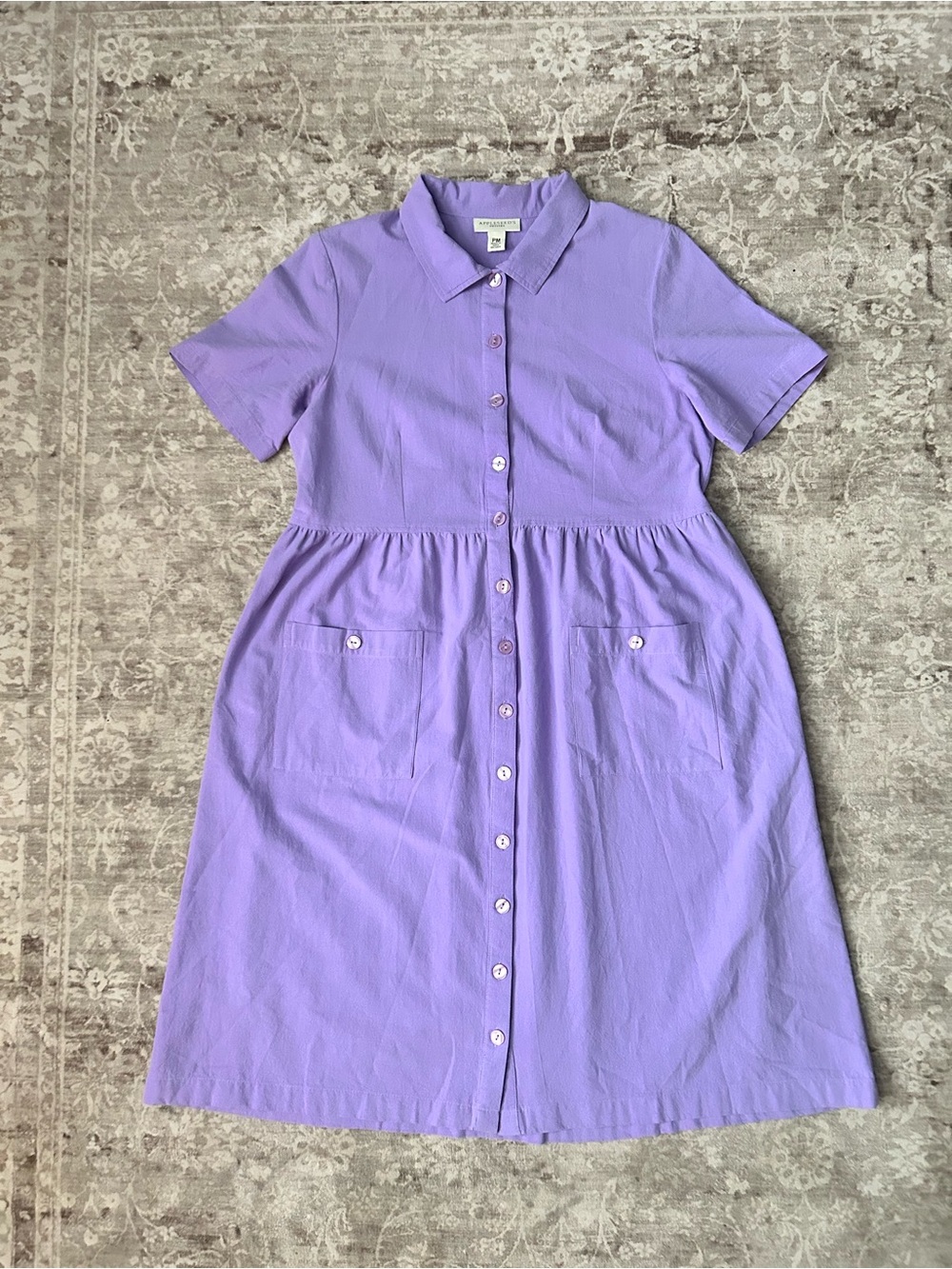Appleseed's Lavender Button-Front Collared Midi Dress PM